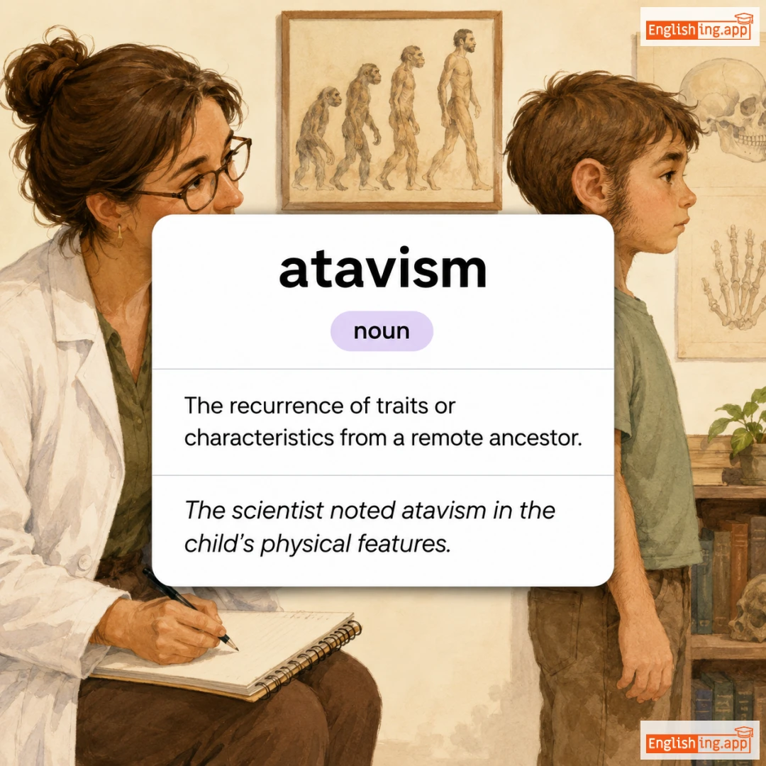 atavism definition card — visual illustration of the meaning