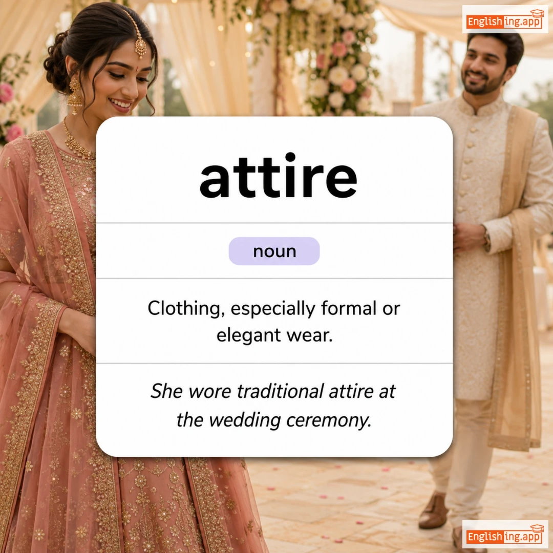 attire definition card — visual illustration of the meaning