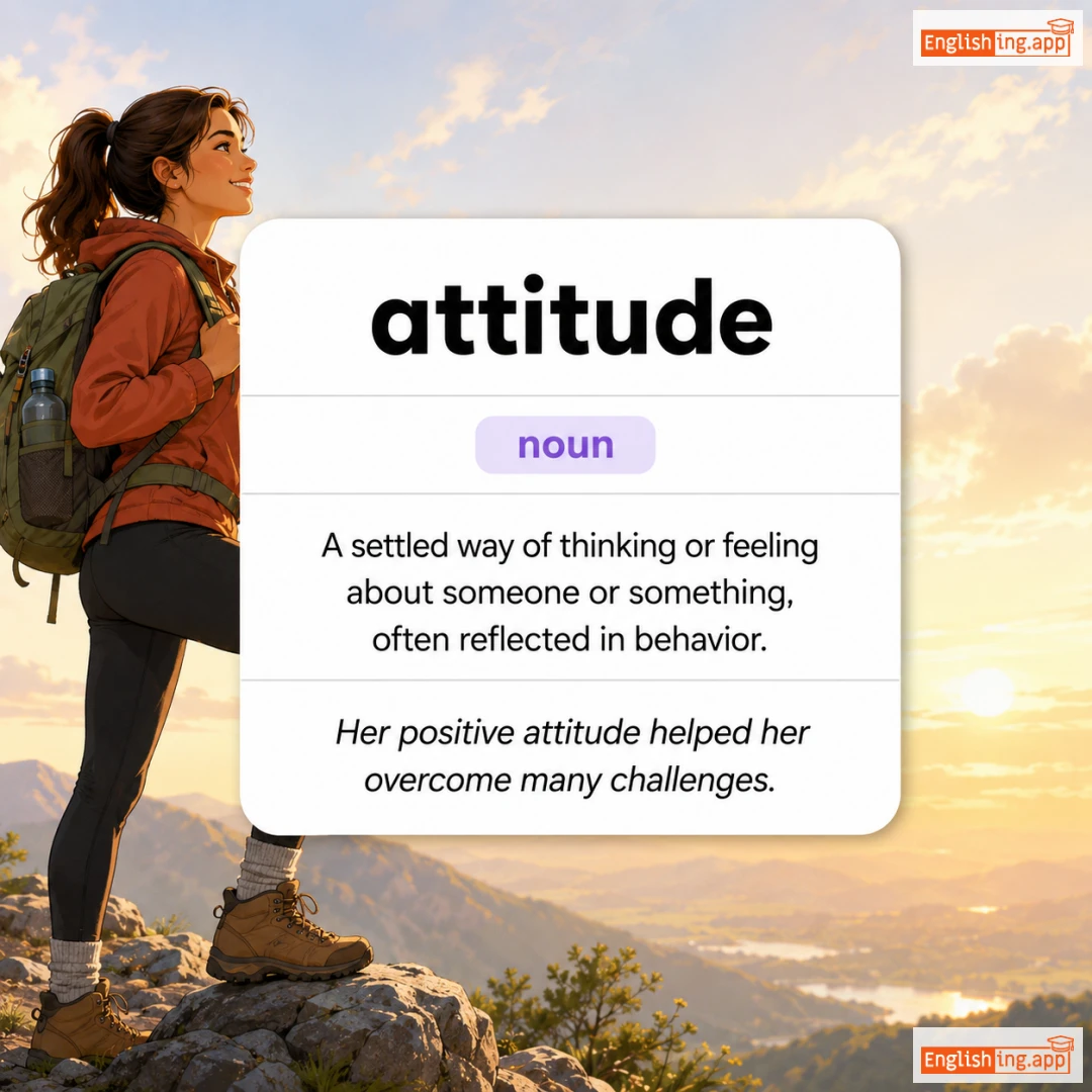 attitude definition card — visual illustration of the meaning