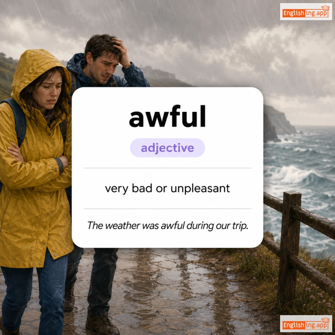 awful definition card — visual illustration of the meaning