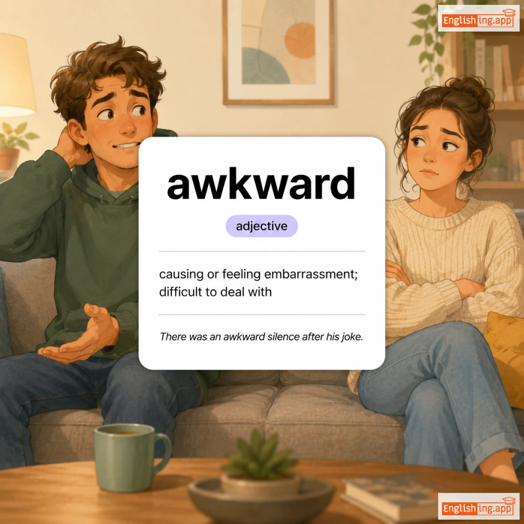 awkward definition card — visual illustration of the meaning