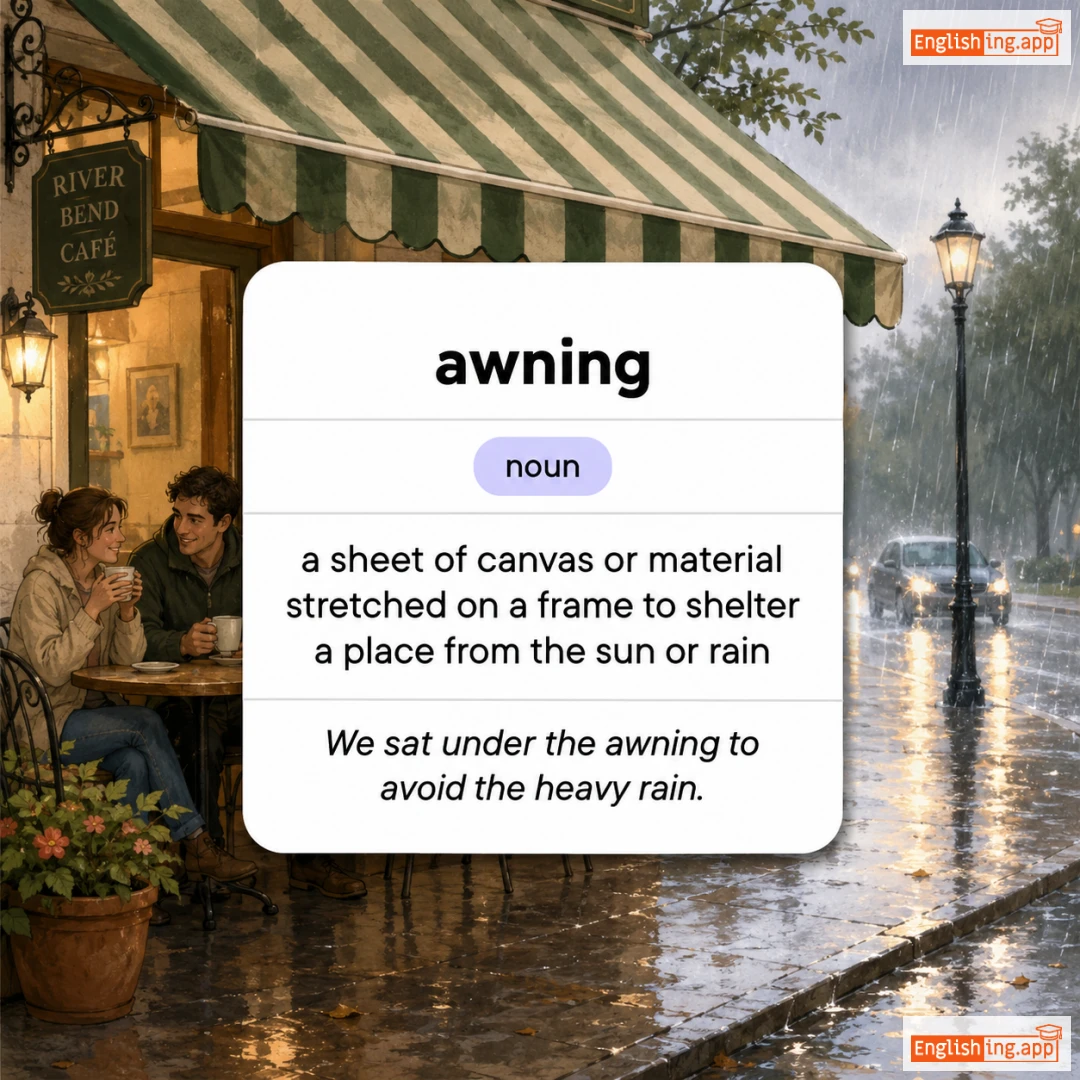 awning definition card — visual illustration of the meaning