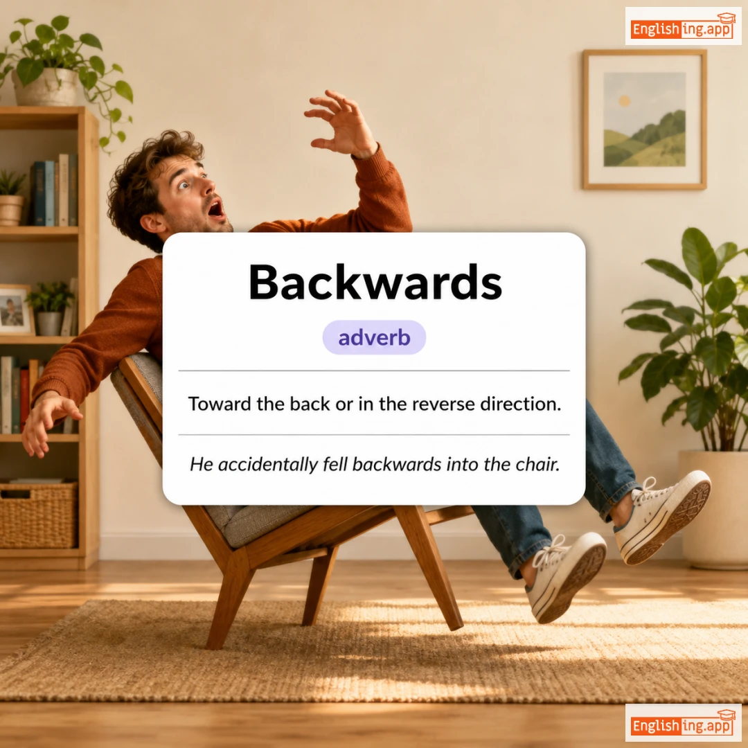 Backwards definition card — visual illustration of the meaning