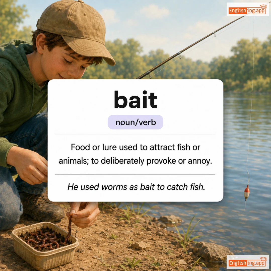 bait definition card — visual illustration of the meaning