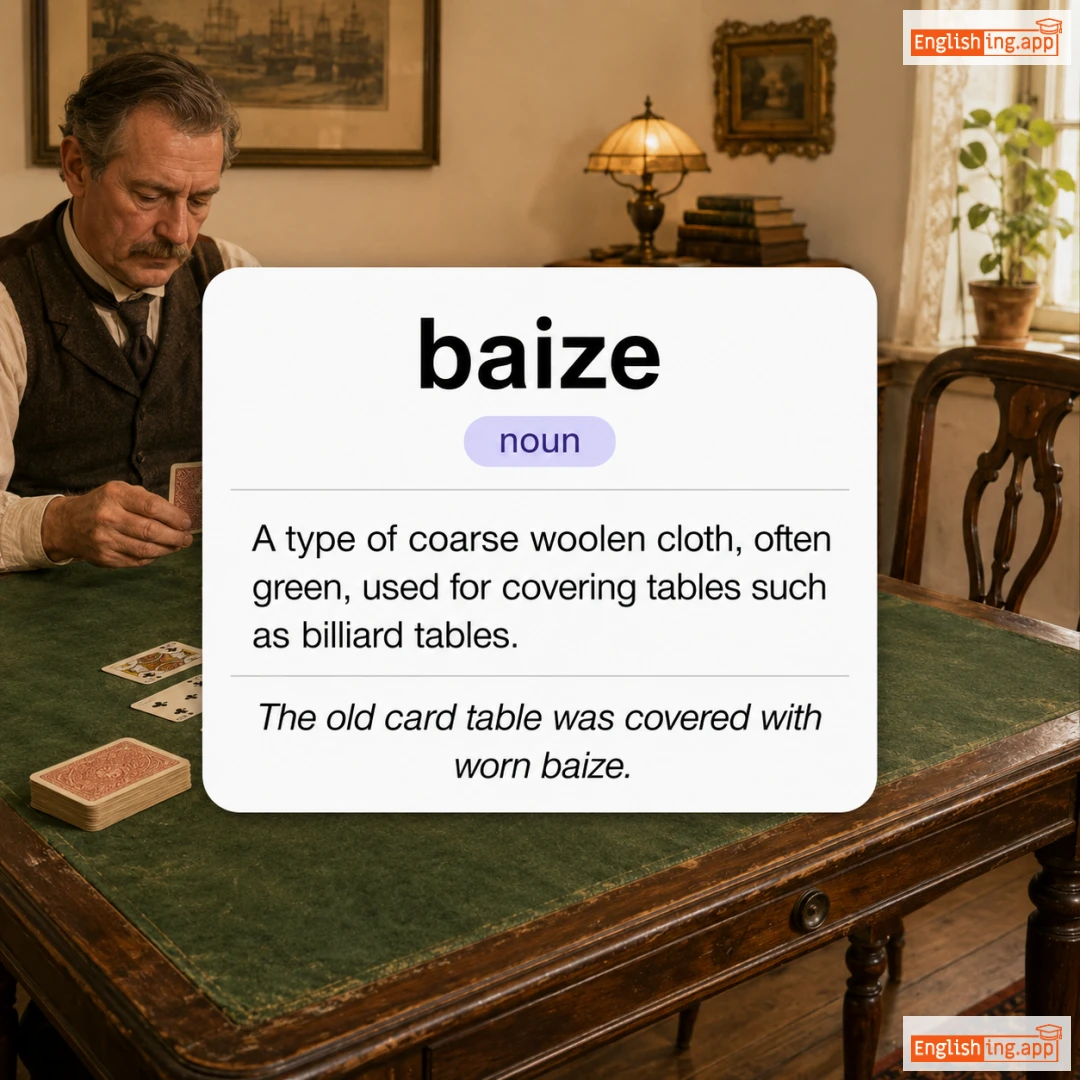 baize definition card — visual illustration of the meaning