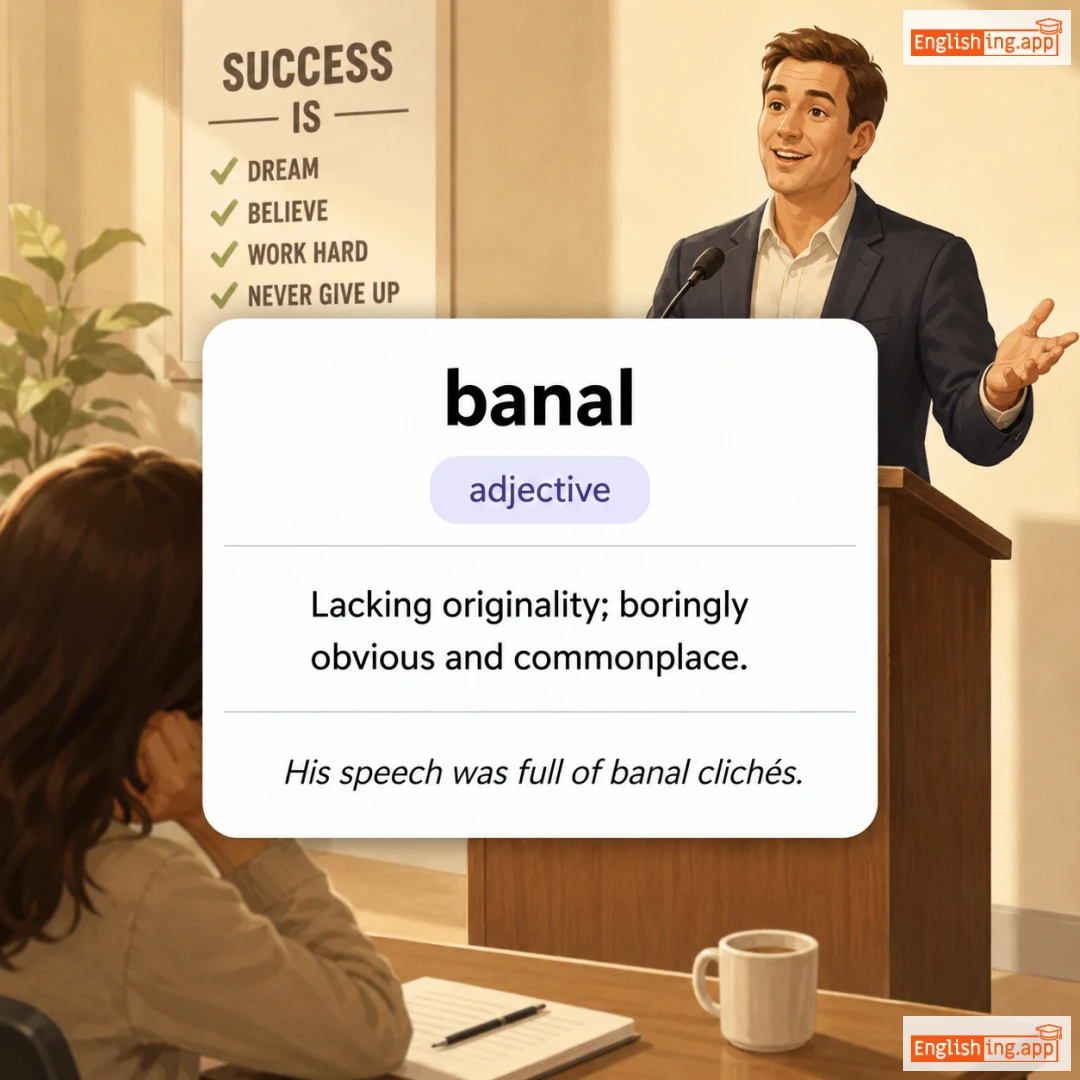 banal definition card — visual illustration of the meaning