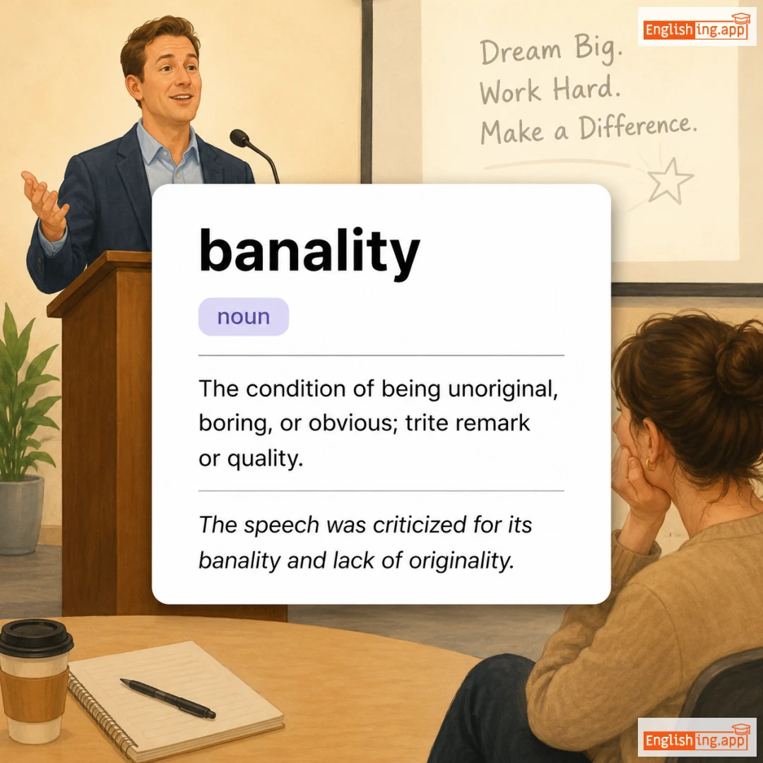 banality definition card — visual illustration of the meaning