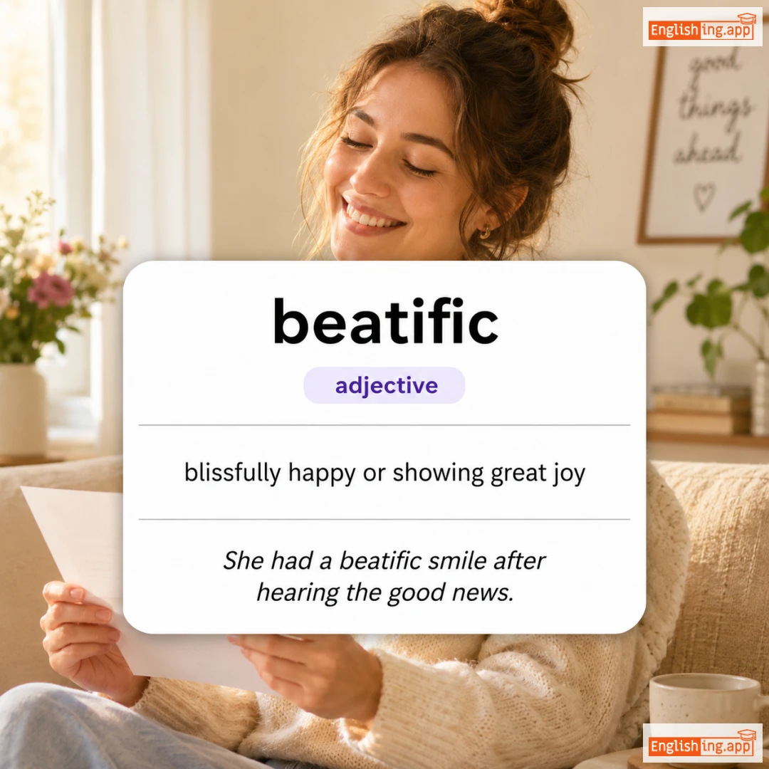 beatific definition card — visual illustration of the meaning