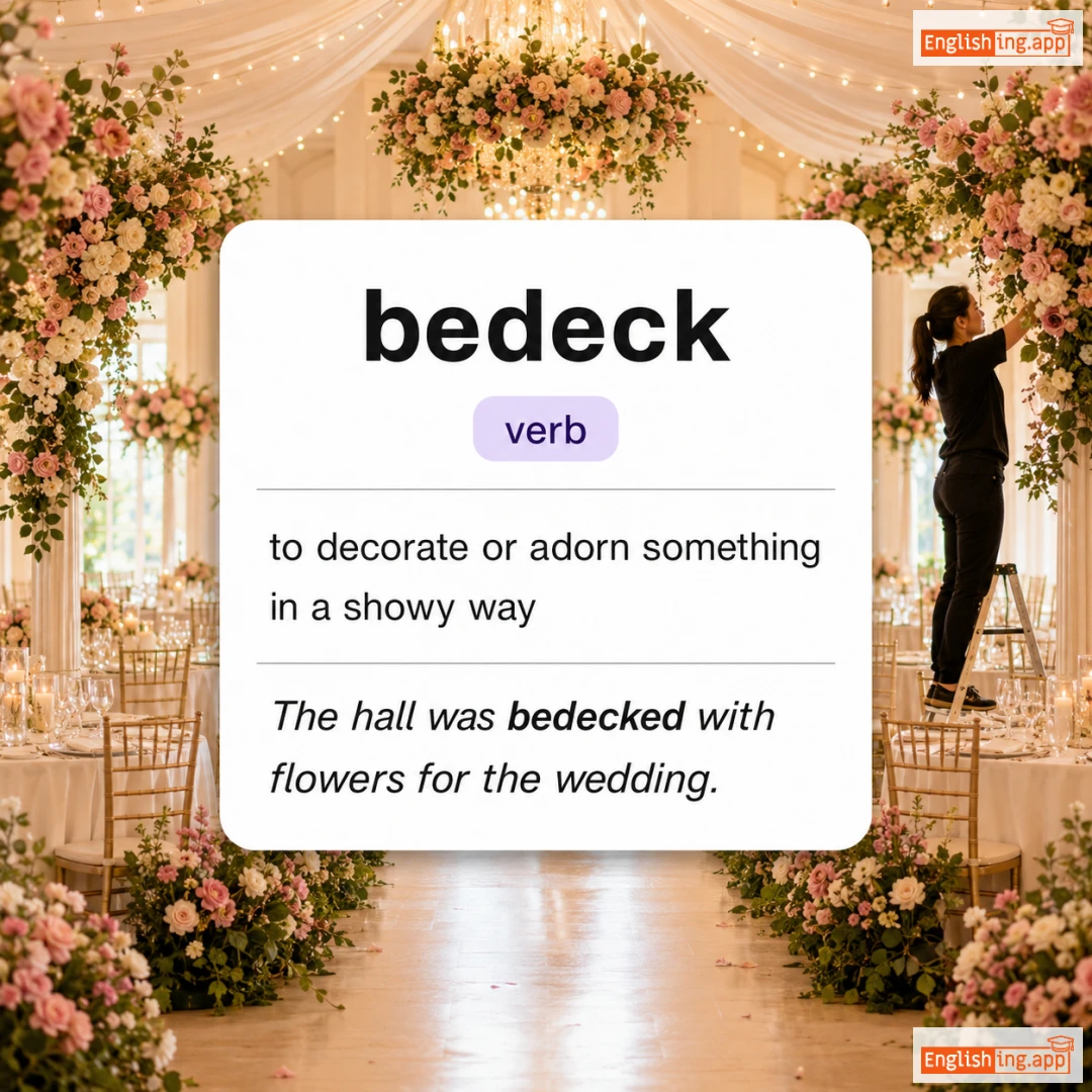 bedeck definition card — visual illustration of the meaning