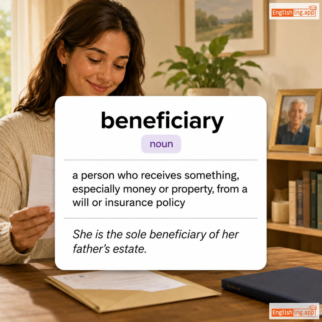 beneficiary definition card — visual illustration of the meaning