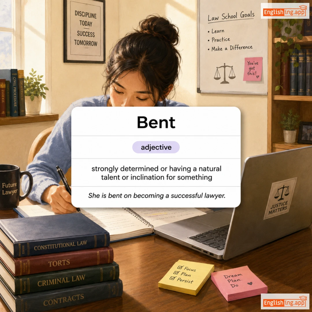 Bent definition card — visual illustration of the meaning