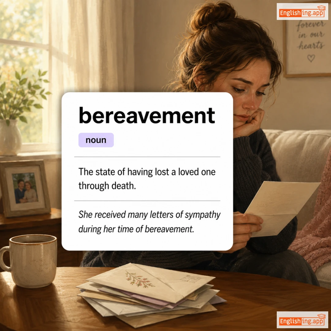 bereavement definition card — visual illustration of the meaning