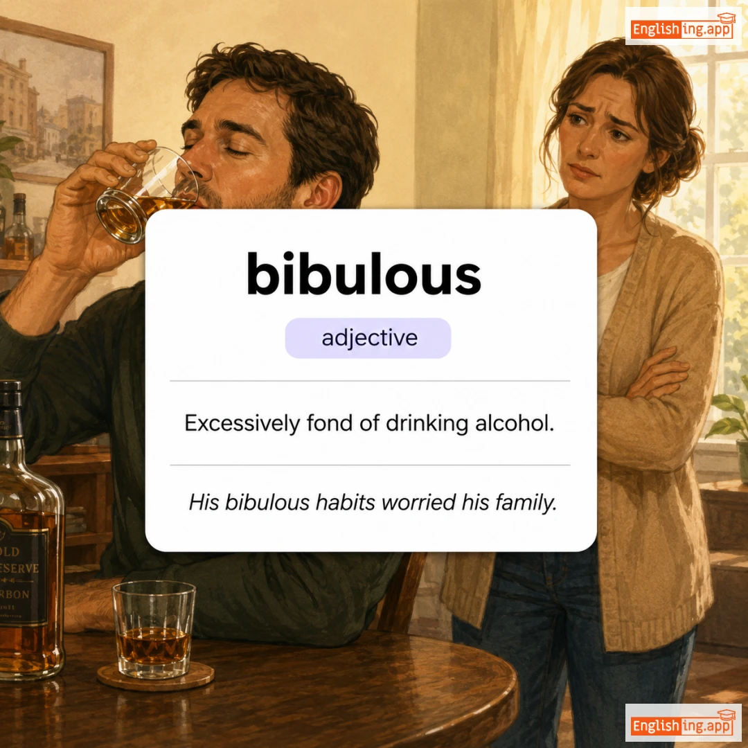 bibulous definition card — visual illustration of the meaning