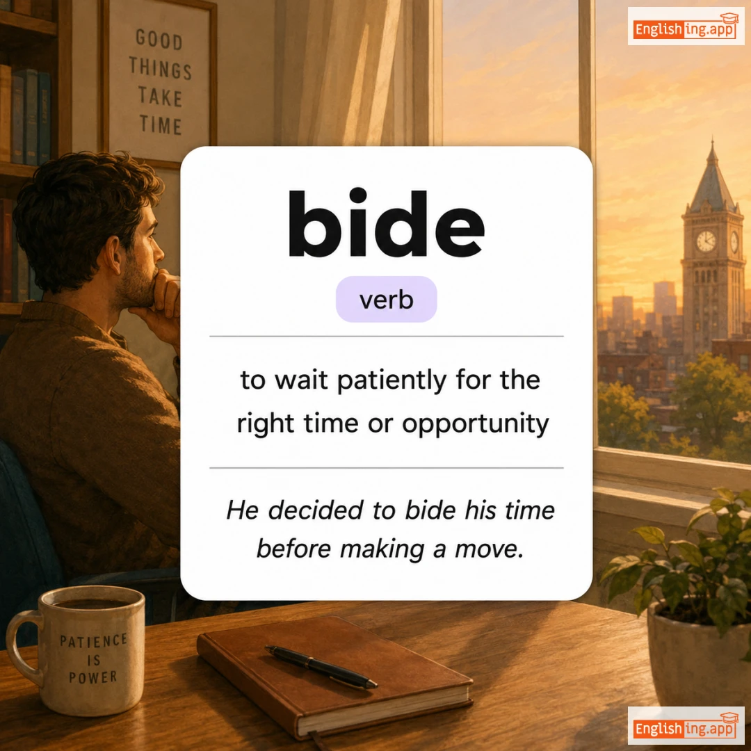 bide definition card — visual illustration of the meaning