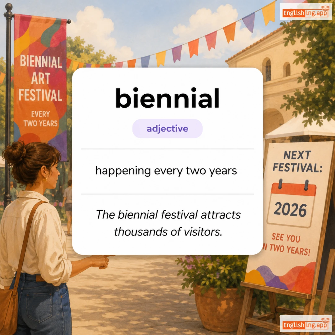 biennial definition card — visual illustration of the meaning