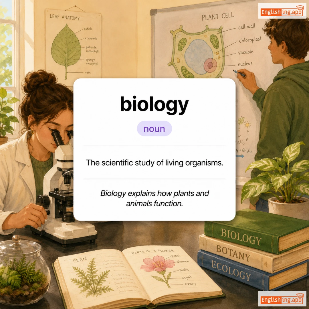 biology definition card — visual illustration of the meaning