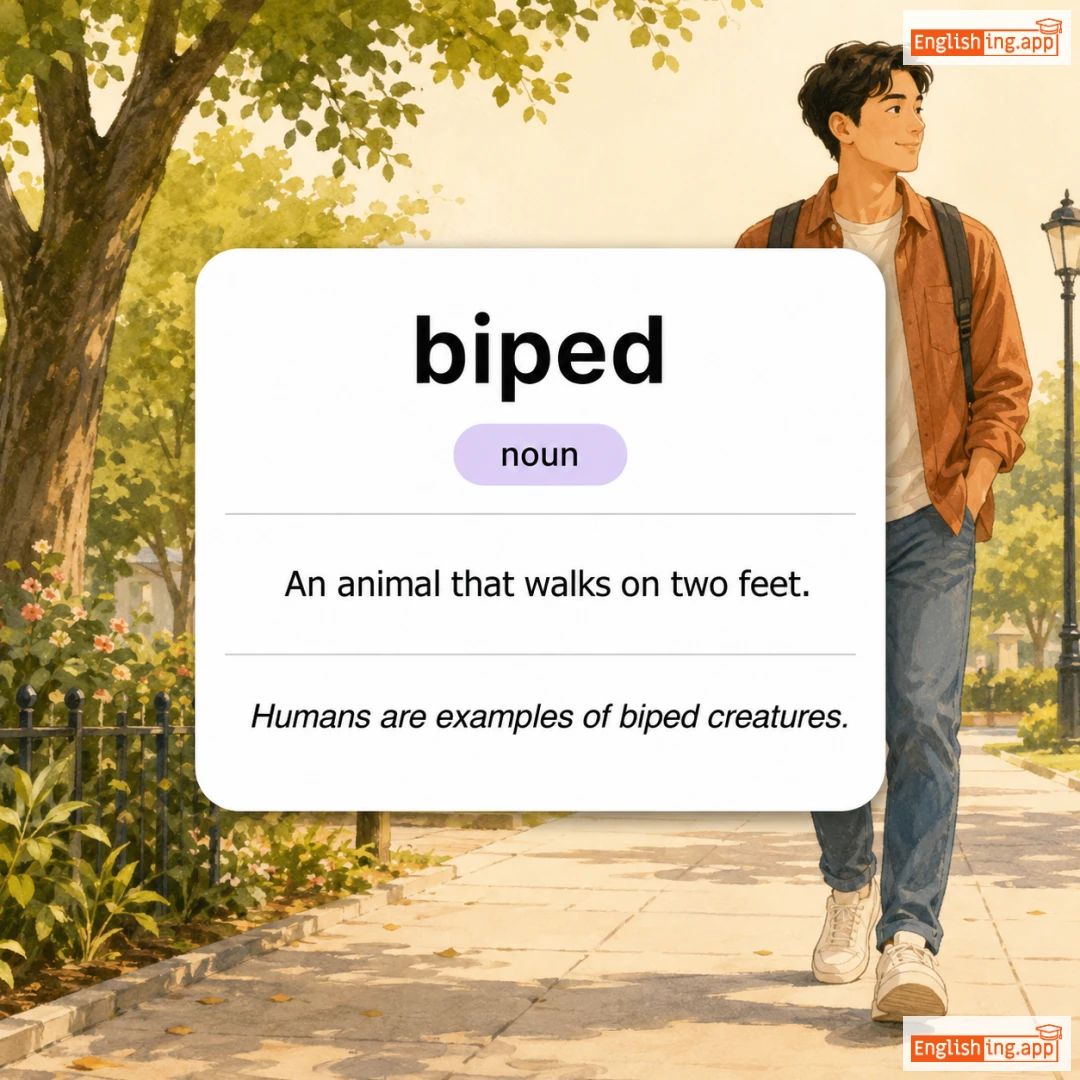 biped definition card — visual illustration of the meaning