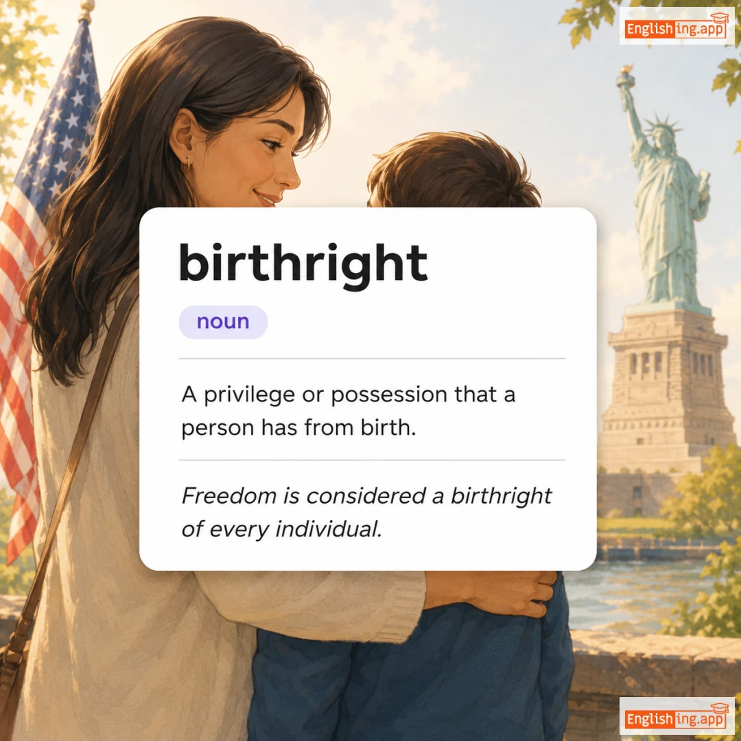 birthright definition card — visual illustration of the meaning