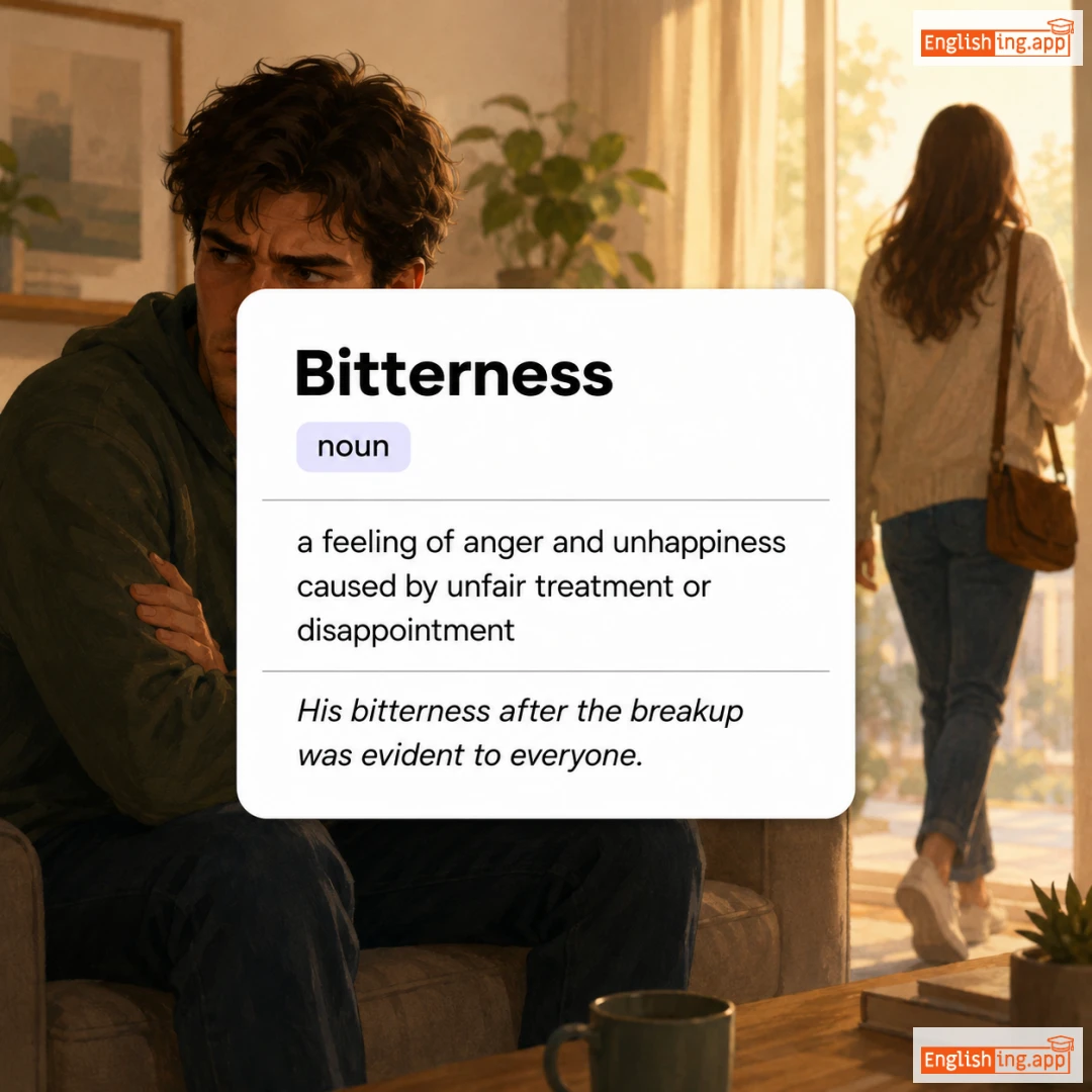 Bitterness definition card — visual illustration of the meaning