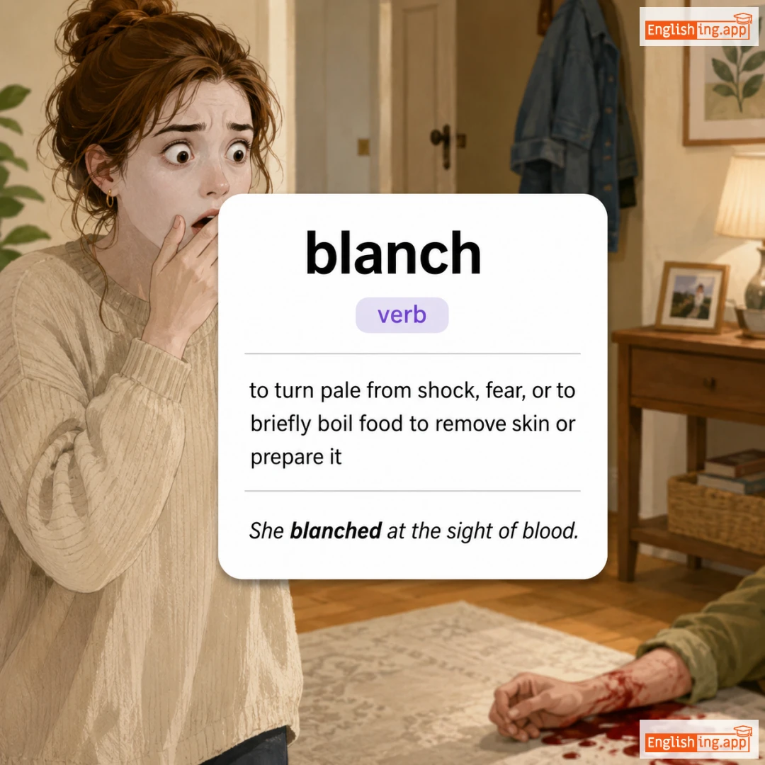 blanch definition card — visual illustration of the meaning