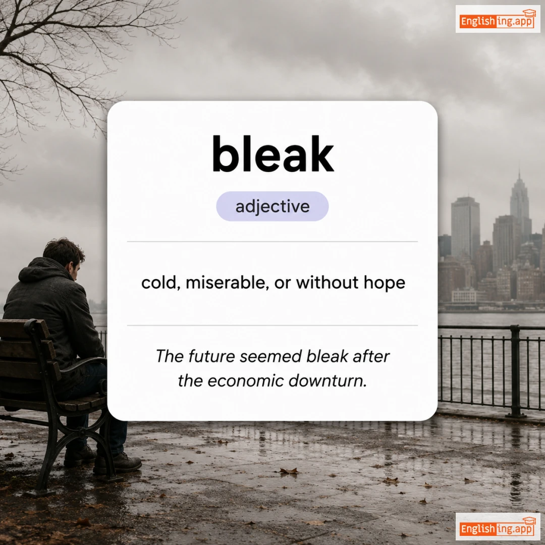 bleak definition card — visual illustration of the meaning