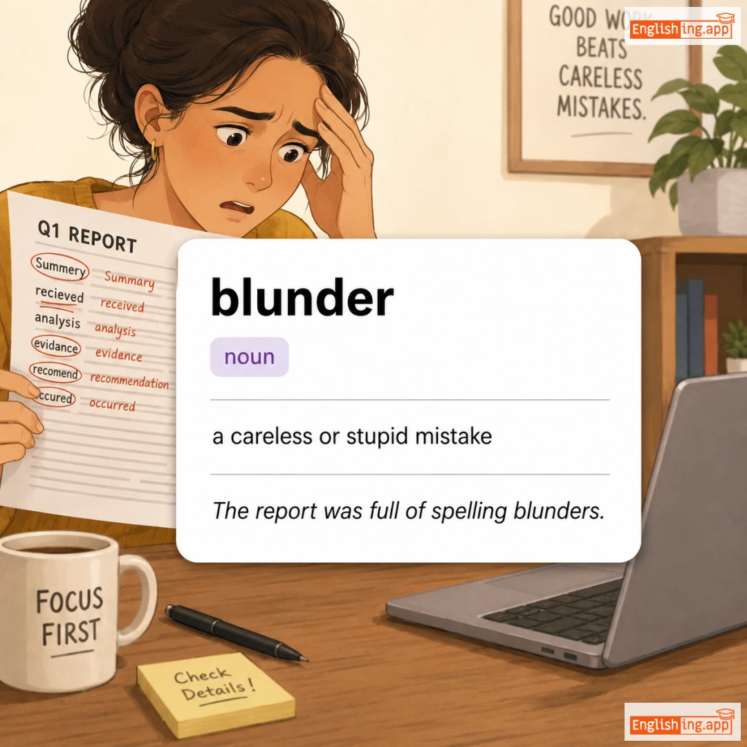 blunder definition card — visual illustration of the meaning