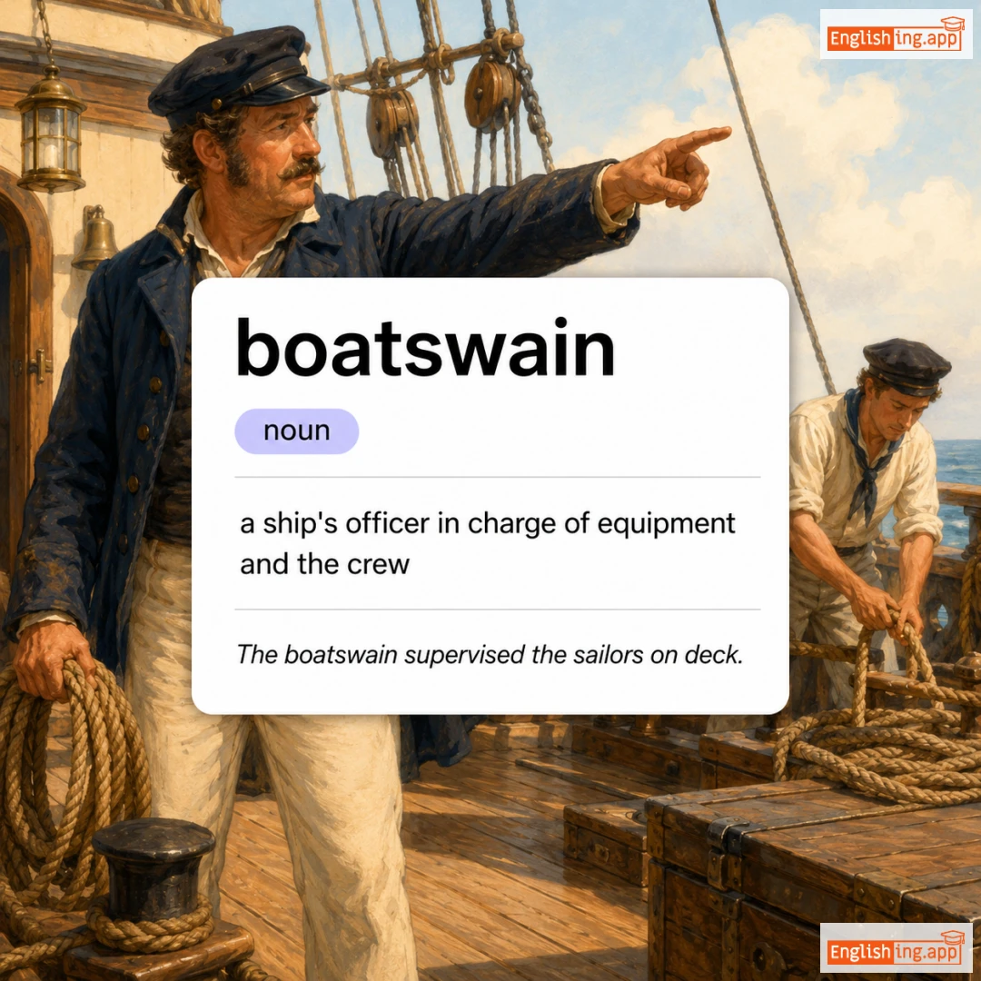 boatswain definition card — visual illustration of the meaning