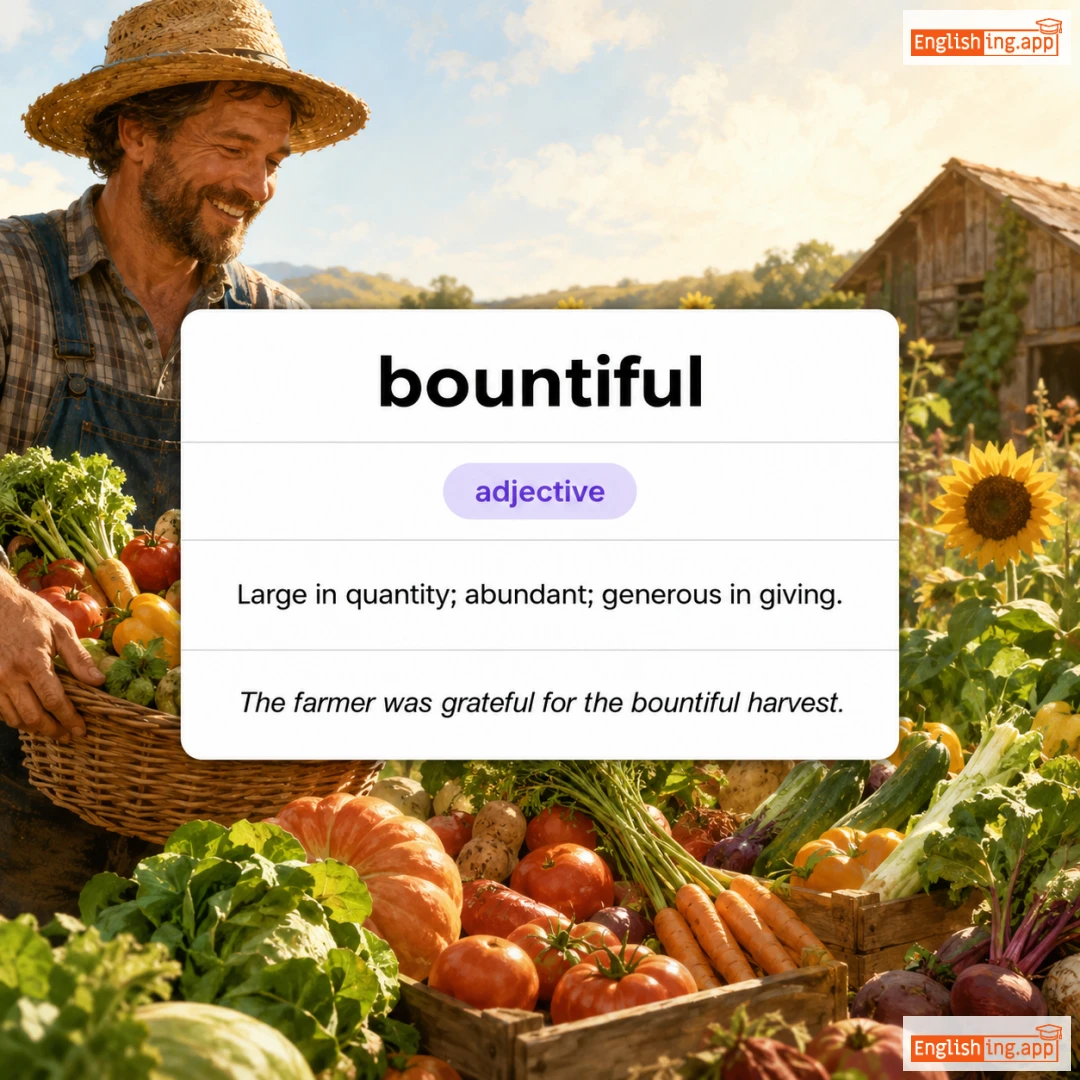 bountiful definition card — visual illustration of the meaning