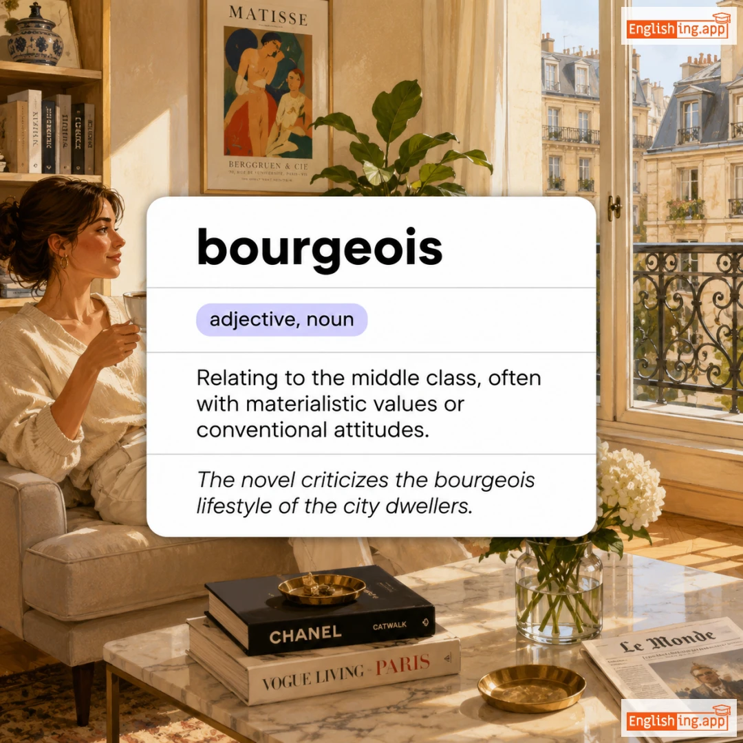 bourgeois definition card — visual illustration of the meaning