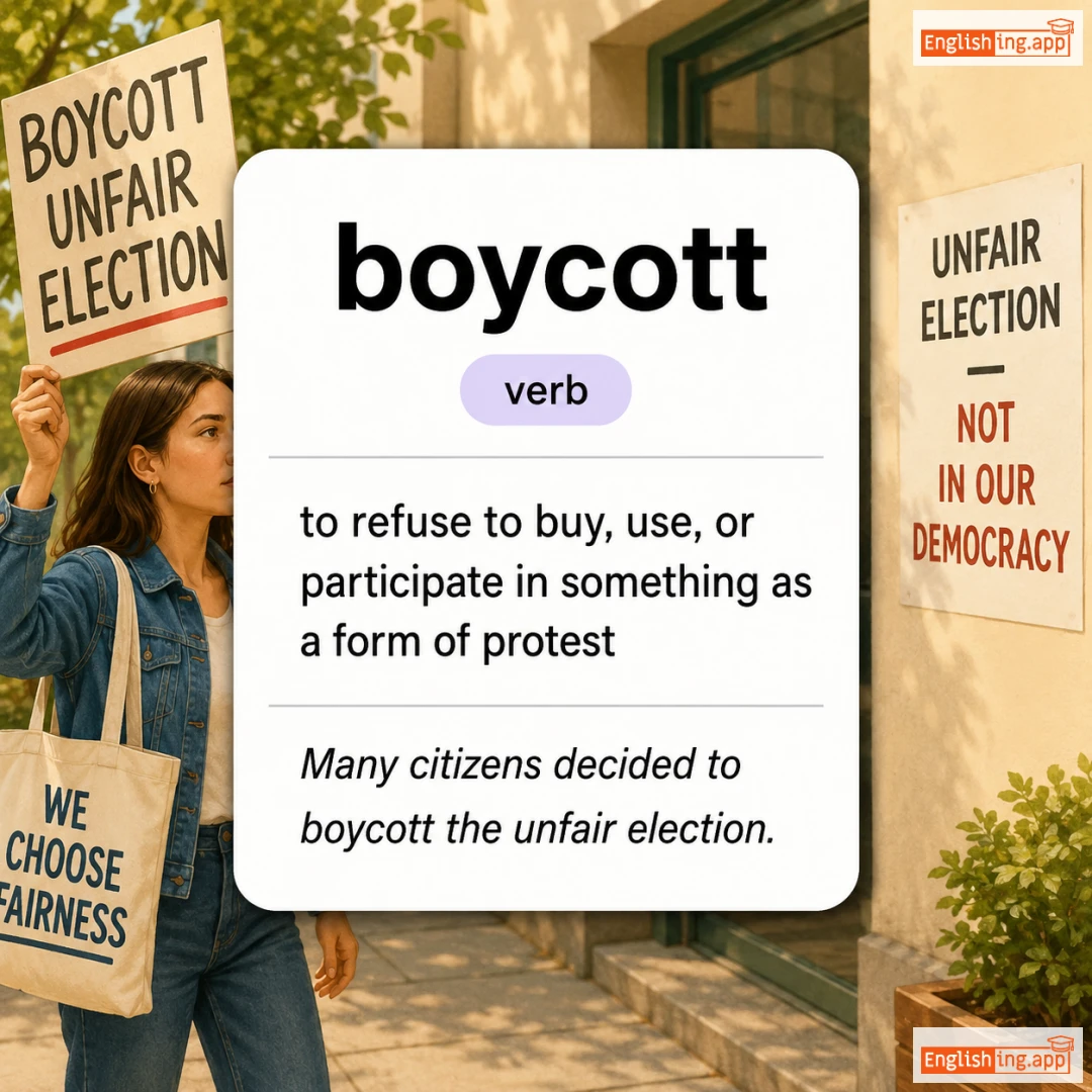 boycott definition card — visual illustration of the meaning