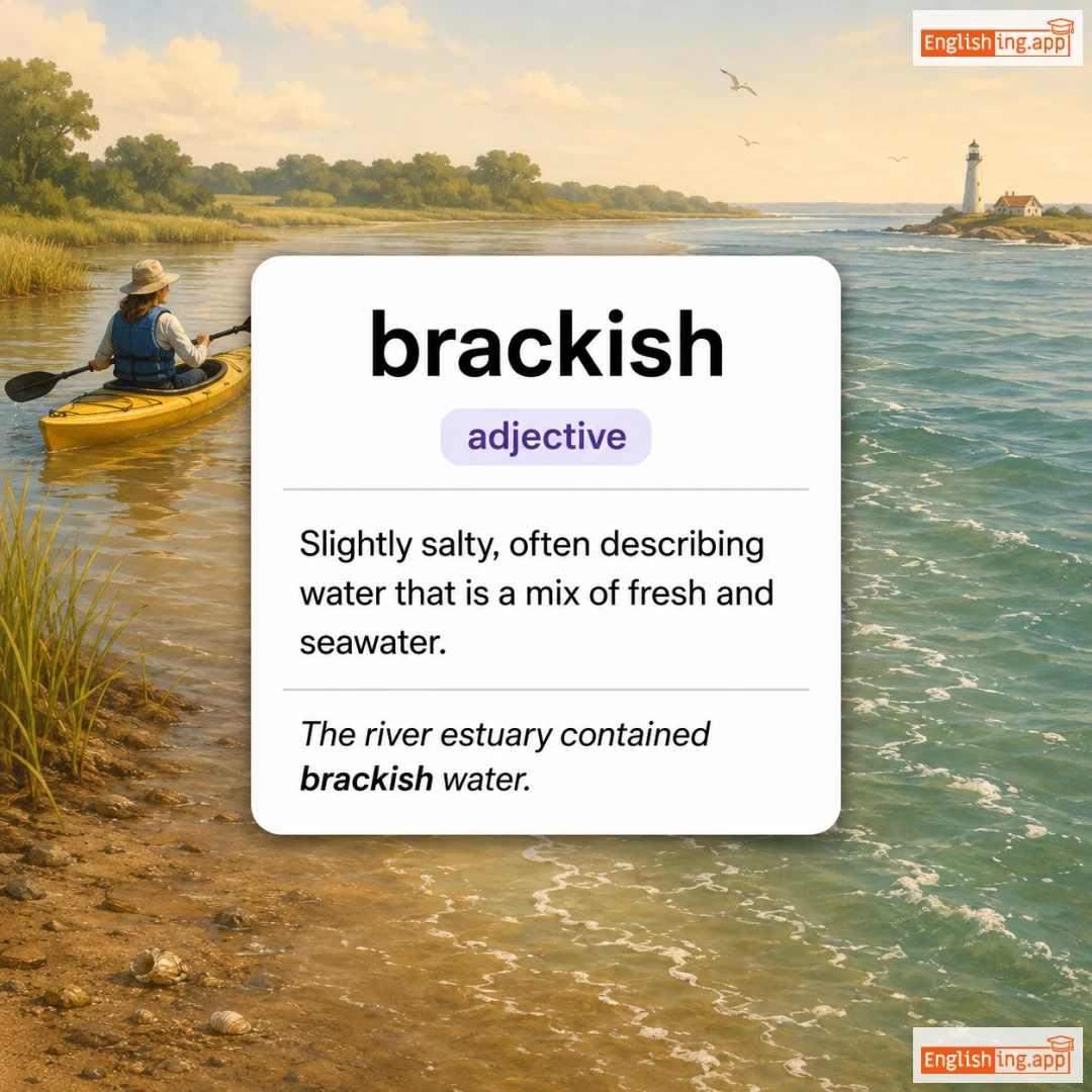brackish definition card — visual illustration of the meaning