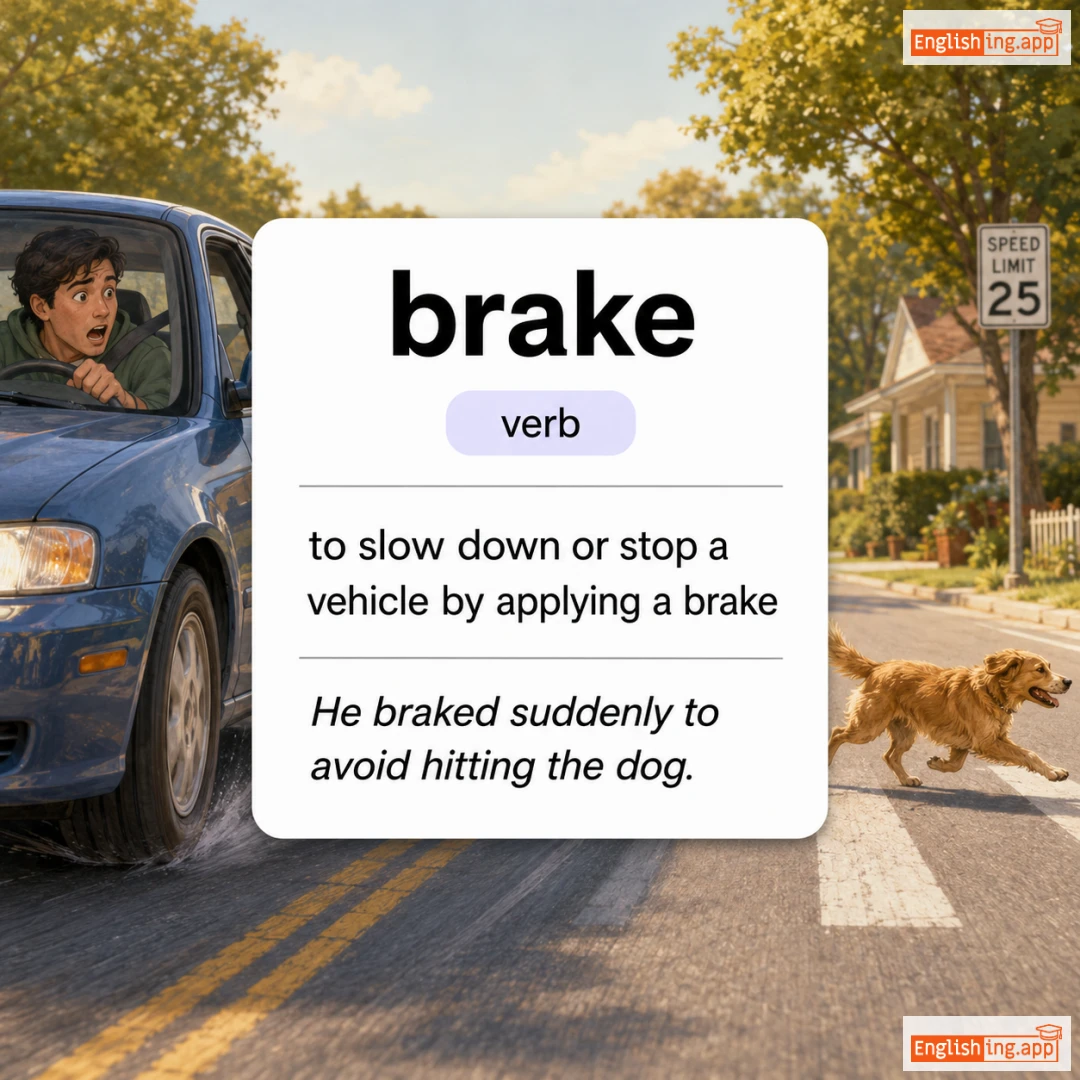 brake definition card — visual illustration of the meaning