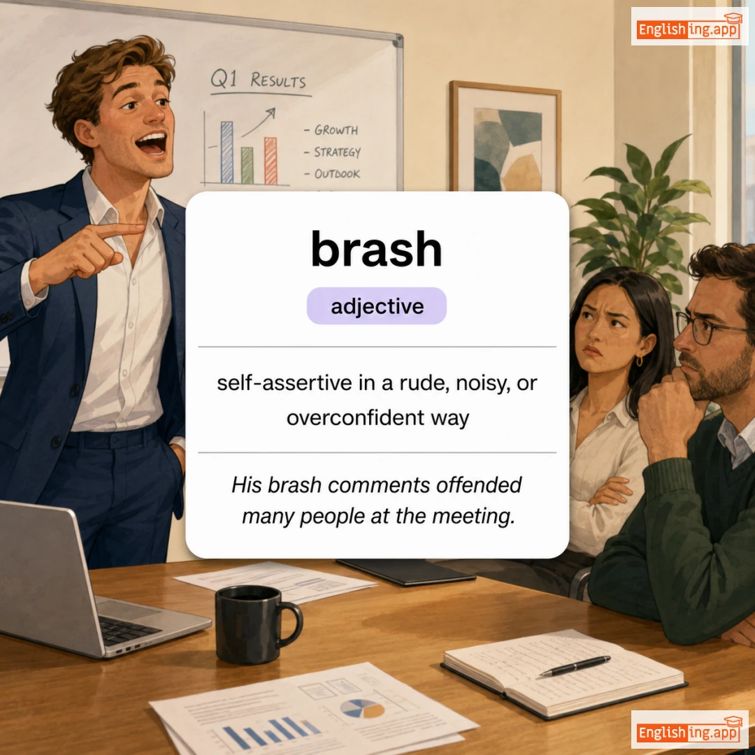 brash definition card — visual illustration of the meaning