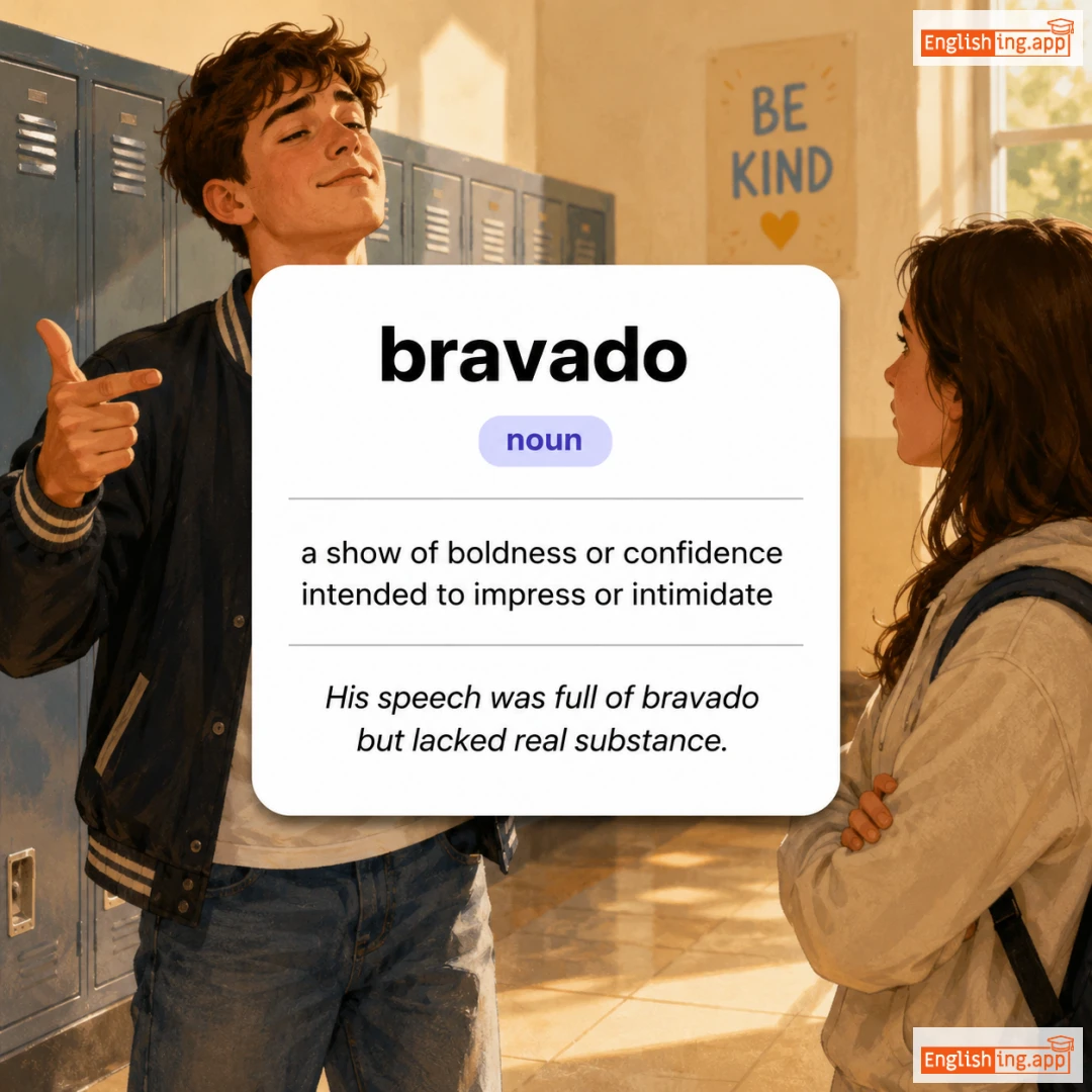 bravado definition card — visual illustration of the meaning