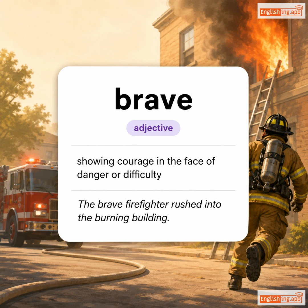 brave definition card — visual illustration of the meaning
