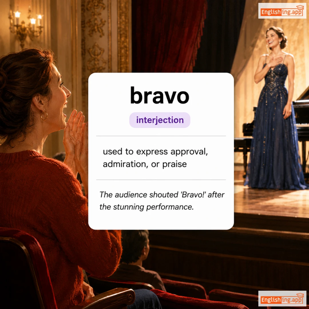 bravo definition card — visual illustration of the meaning