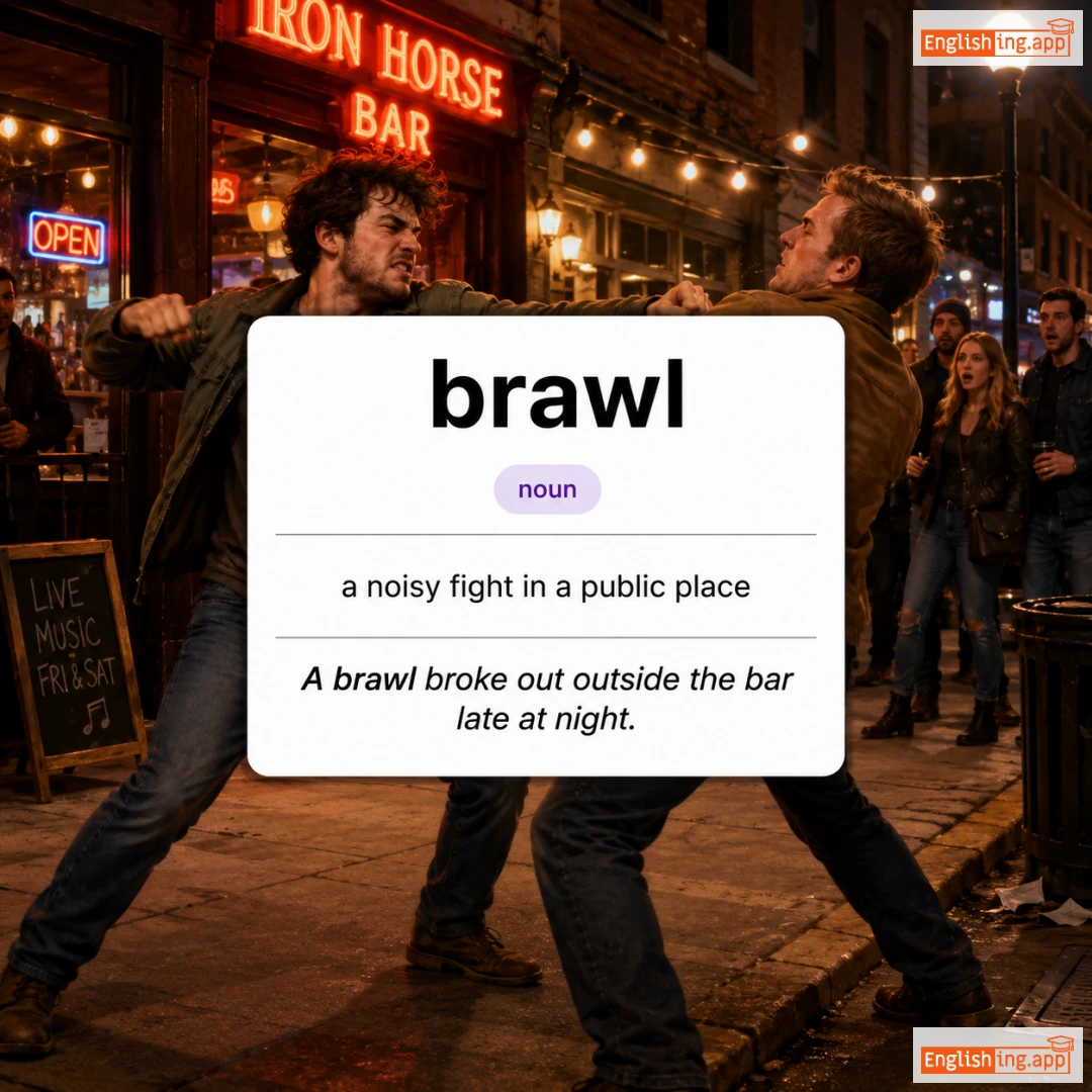 brawl definition card — visual illustration of the meaning