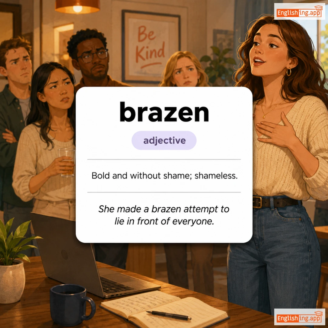 brazen definition card — visual illustration of the meaning