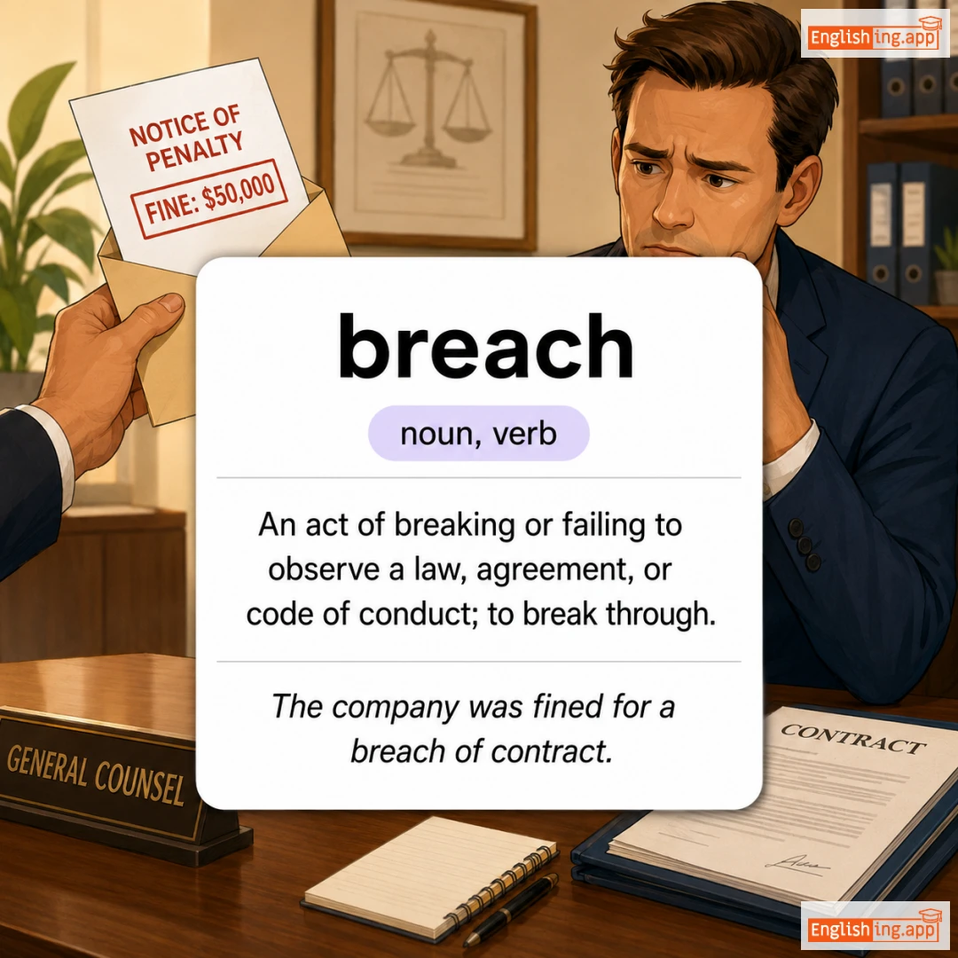 breach definition card — visual illustration of the meaning