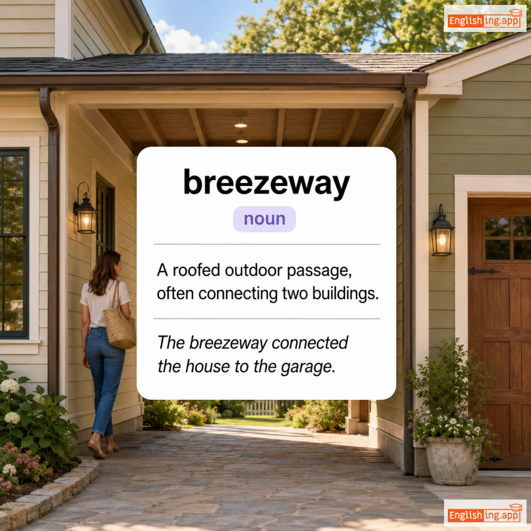 breezeway definition card — visual illustration of the meaning