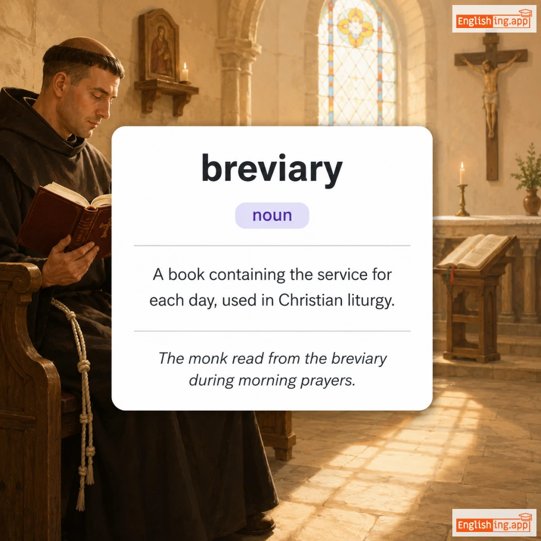 breviary definition card — visual illustration of the meaning