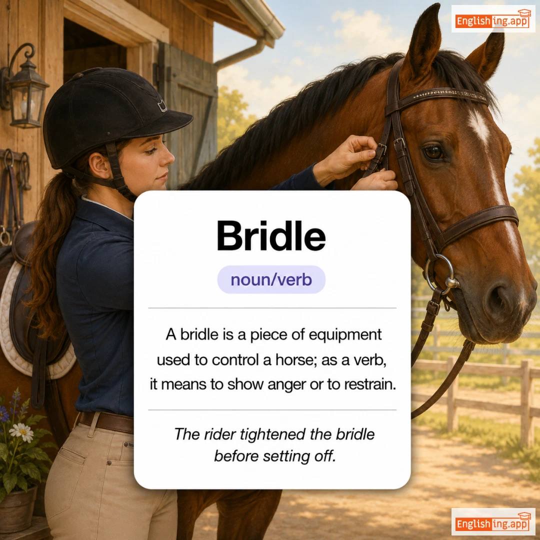 Bridle definition card — visual illustration of the meaning