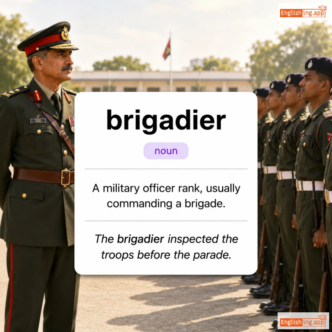 brigadier definition card — visual illustration of the meaning