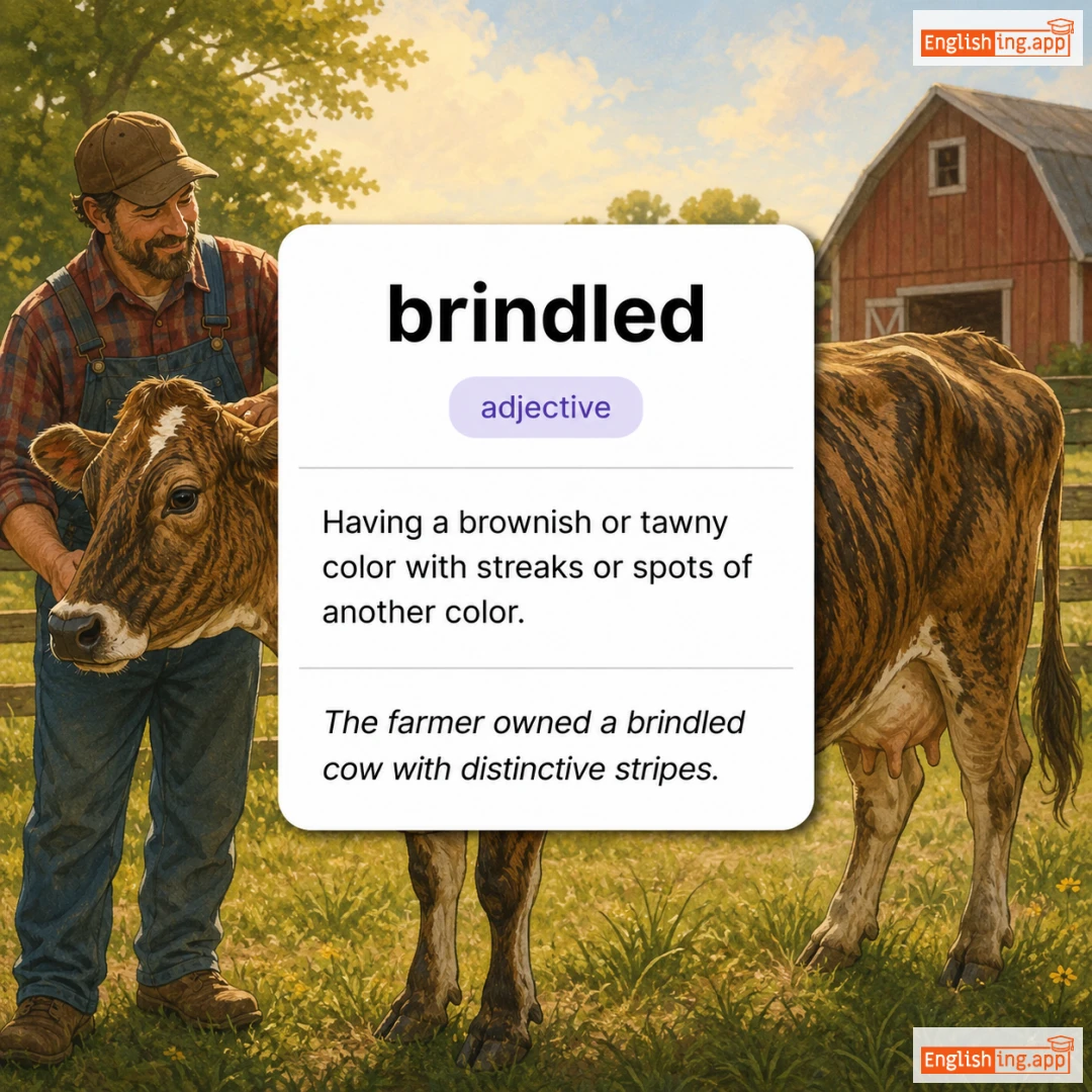 brindled definition card — visual illustration of the meaning