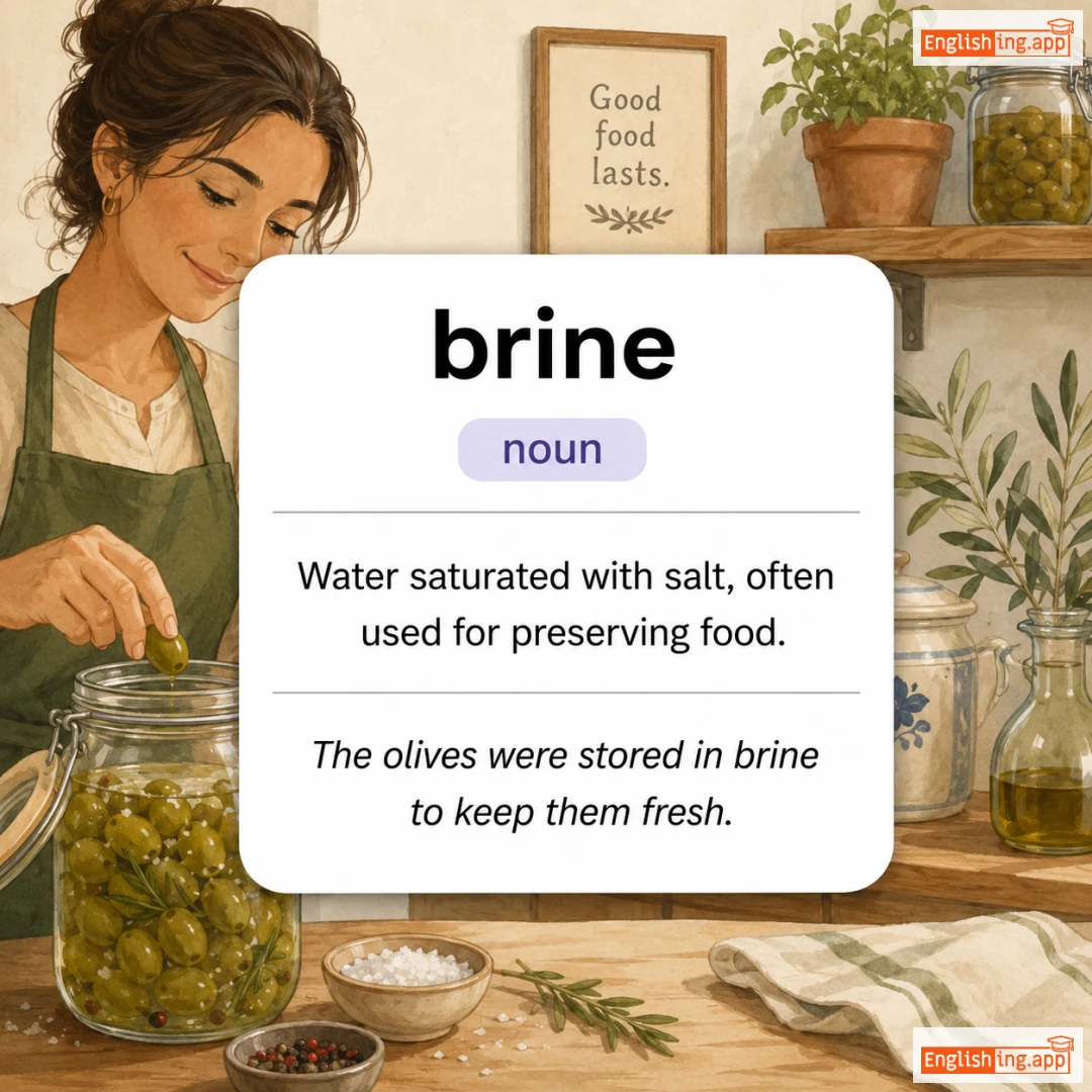 brine definition card — visual illustration of the meaning