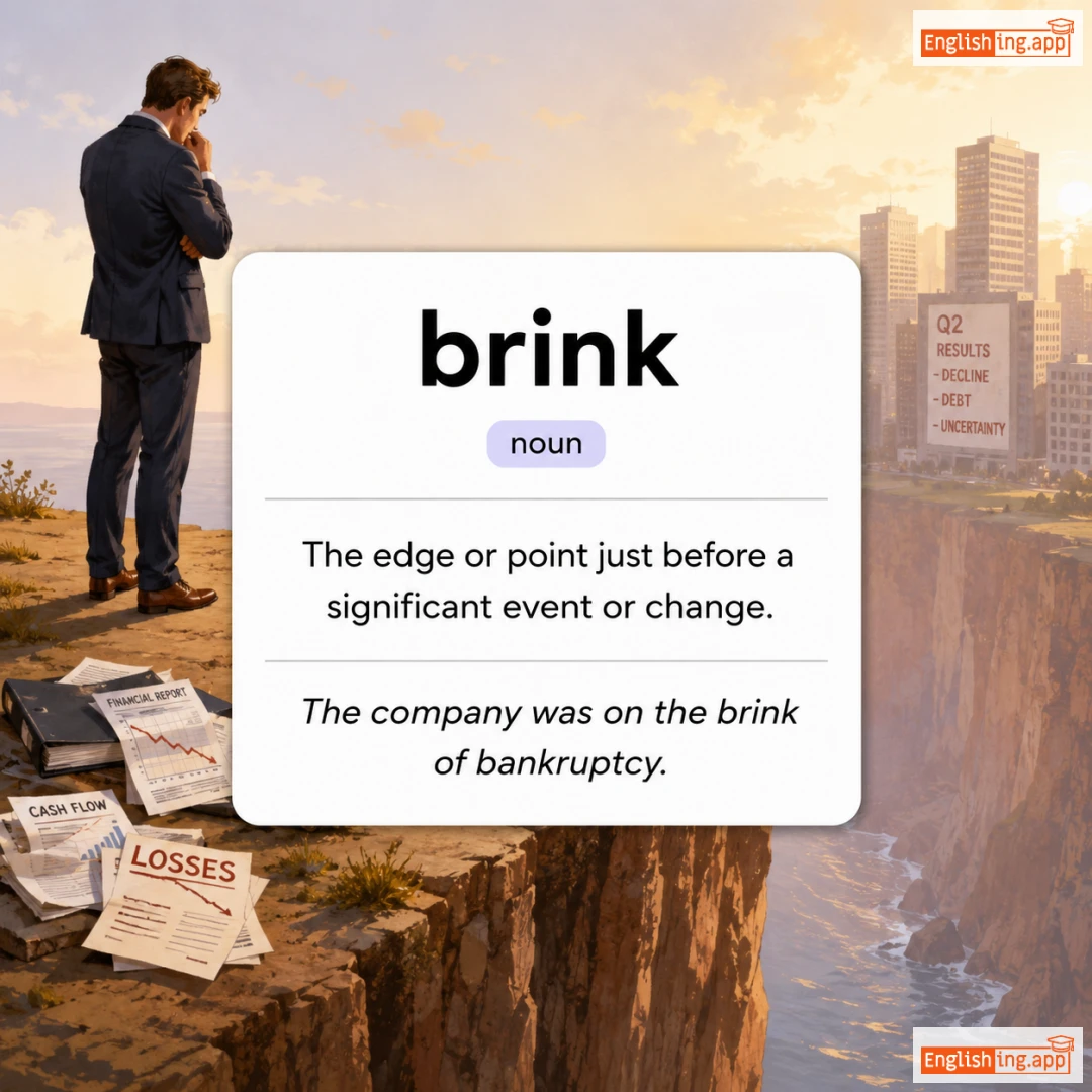 brink definition card — visual illustration of the meaning