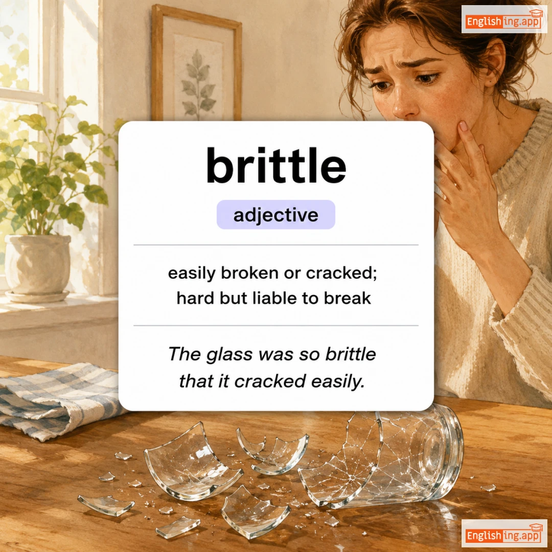 brittle definition card — visual illustration of the meaning
