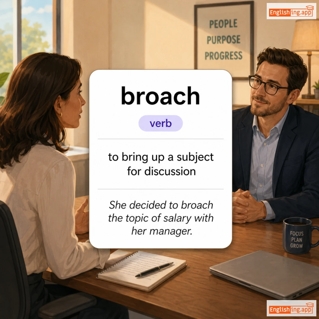 broach definition card — visual illustration of the meaning