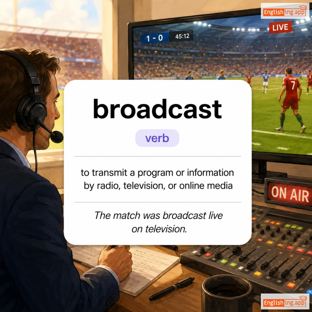 broadcast definition card — visual illustration of the meaning