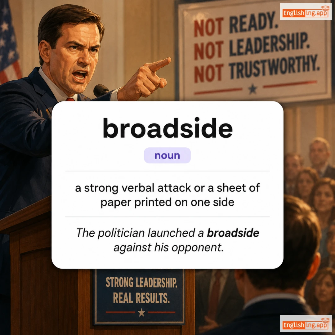 broadside definition card — visual illustration of the meaning